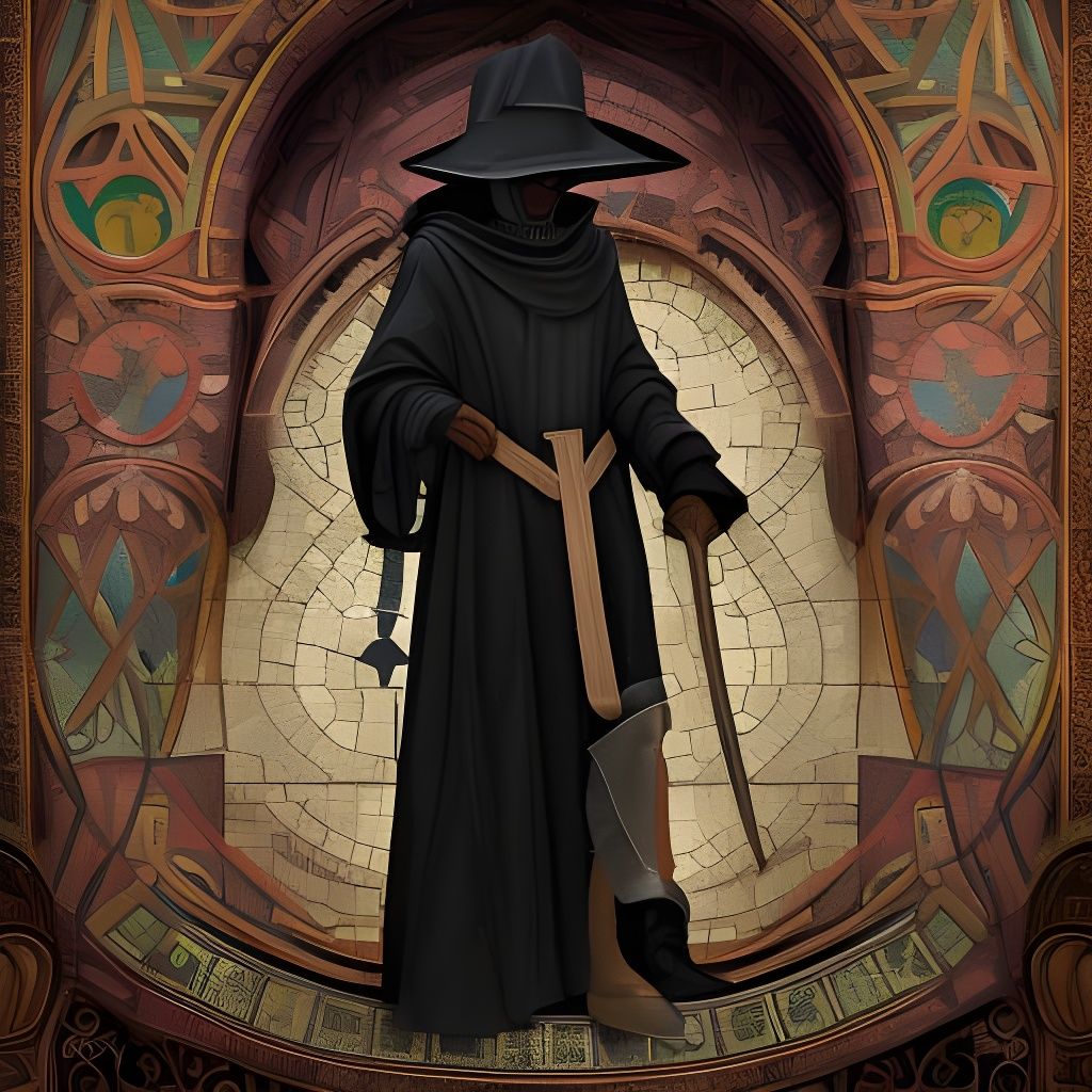 Medieval Plague Doctor as Ancient Roman Wall Fresco