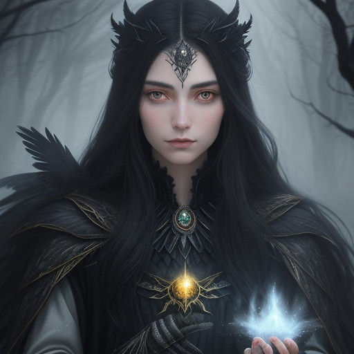 Mystical Raven Speaks in Whispering Darkness