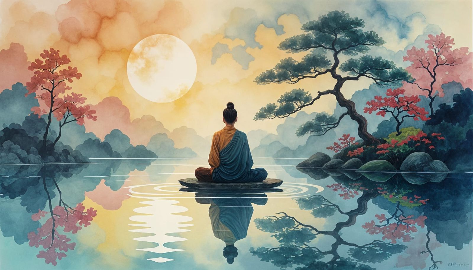 Peaceful Moment of Zen in Abstract Art