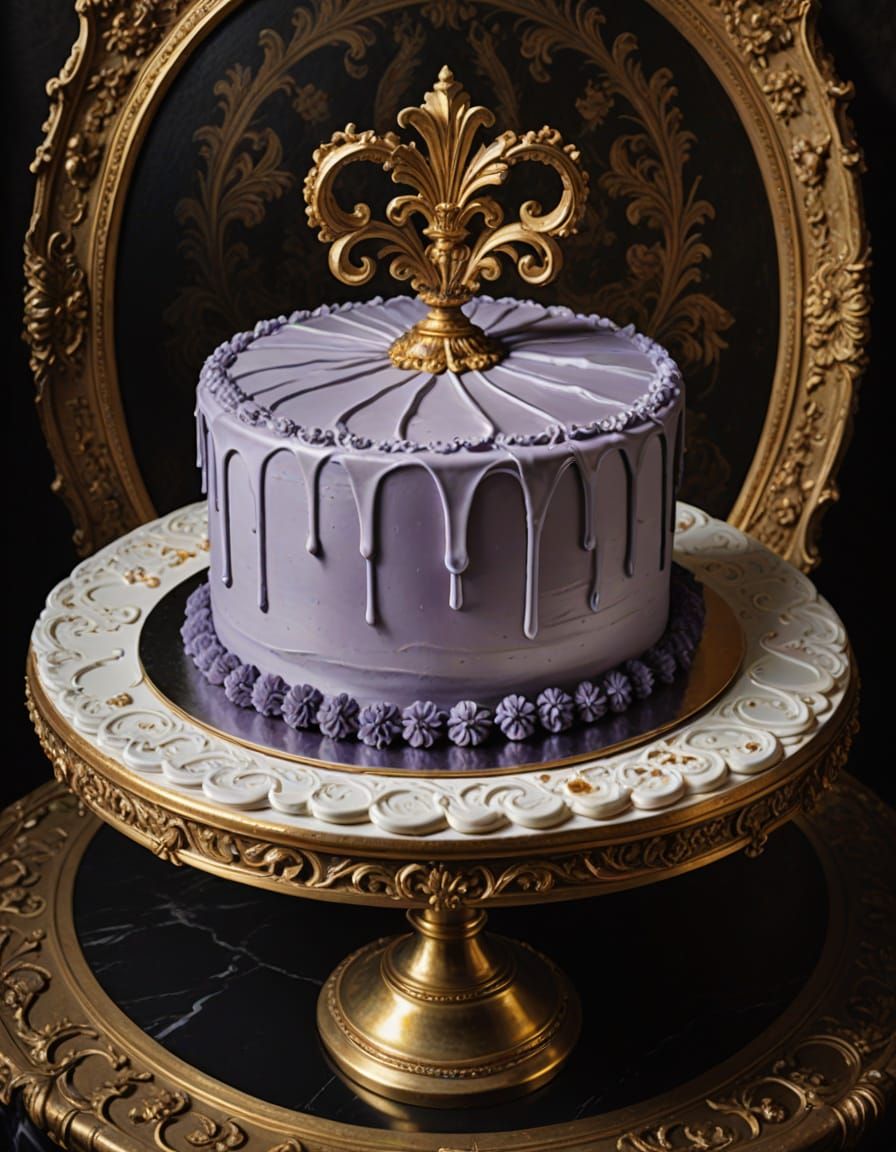 Lavender Cake Masterpiece in Baroque Style