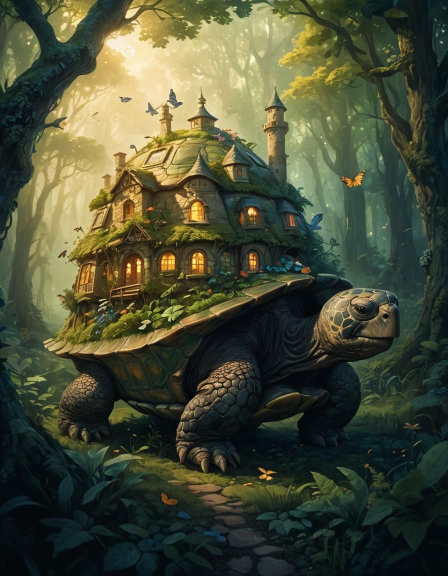“Das magische Feen Haus auf dem Rücken der Schildkröte"