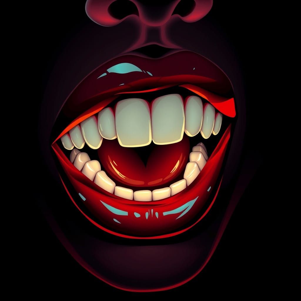 Darkly Seductive Close-Up of a Woman's Mouth