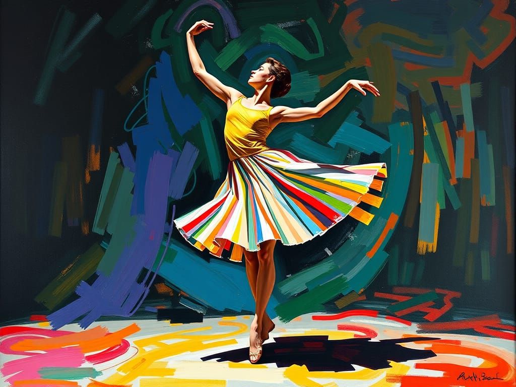 Vibrant Dancer in Dynamic Movement