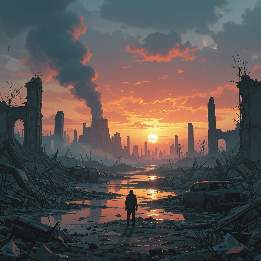 Ominous Post-Apocalyptic World in Detailed Matte Painting
