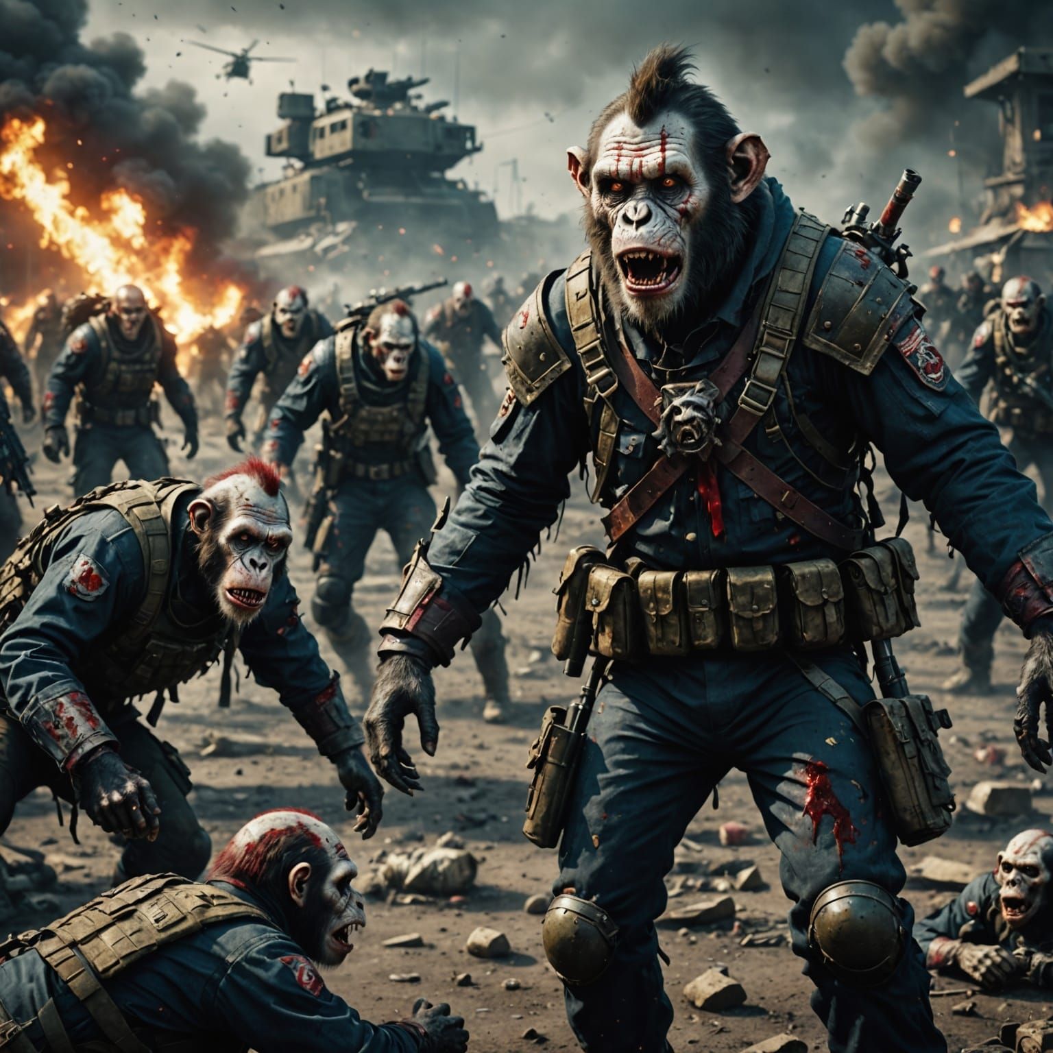 Zombie Monkey Clown Battlefield: A Bloody War Zone