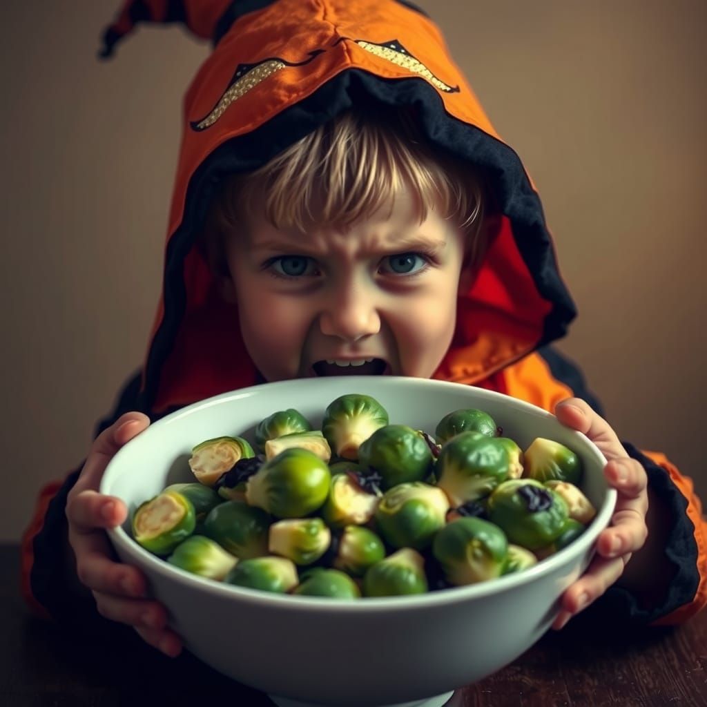 Child's Halloween Nightmare: Brussel Sprouts Scare