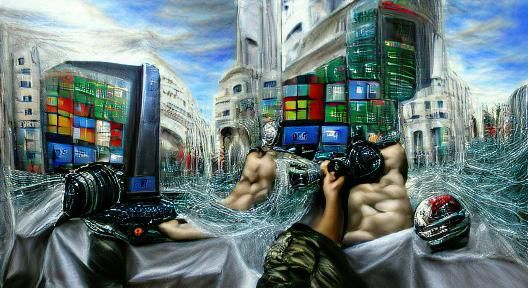 Cyberrealist Artwork Exploring Technology's Impact