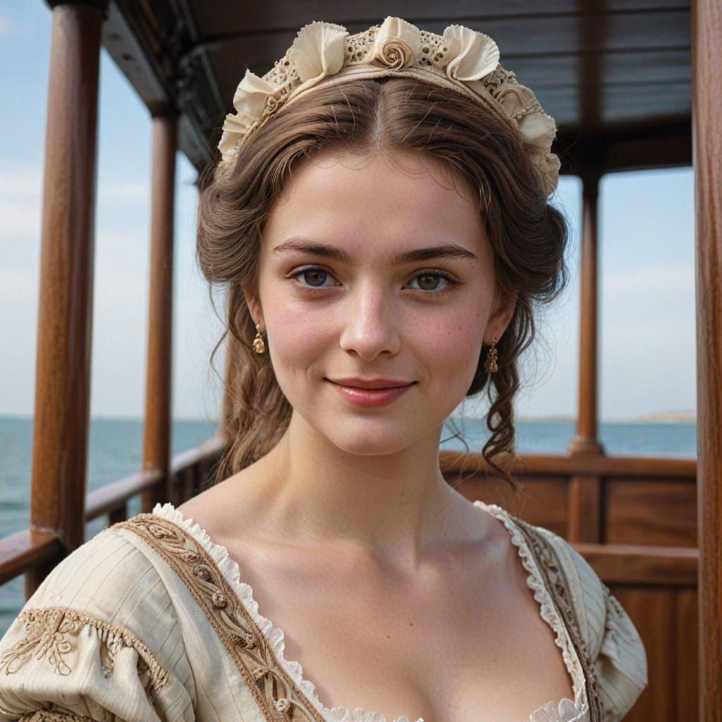 Regency Lady on 18th Century Ship Deck