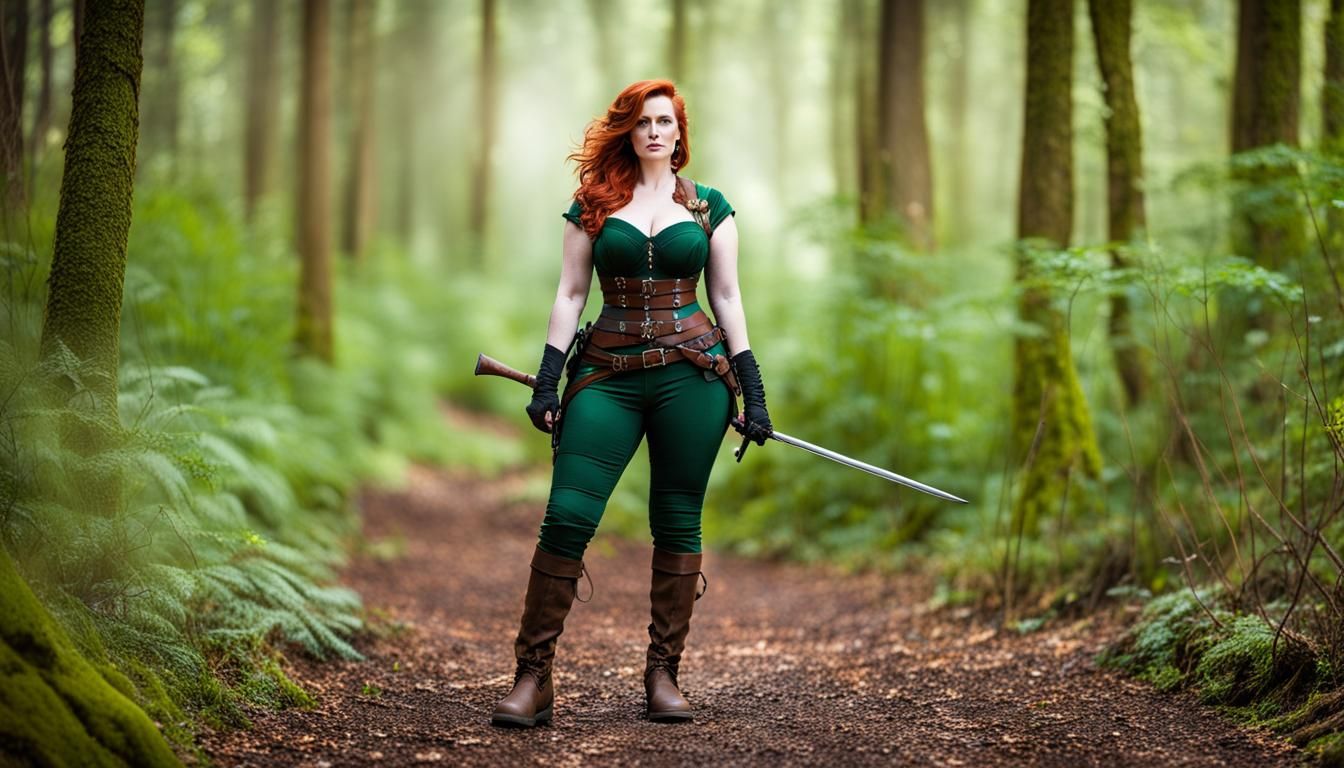 Redhead Weapon Master on Woodland Path