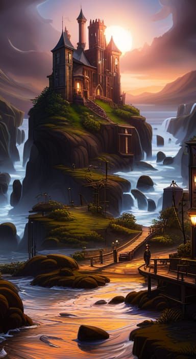 Detailed Matte Painting of Lemmy in Fantasy Art Style