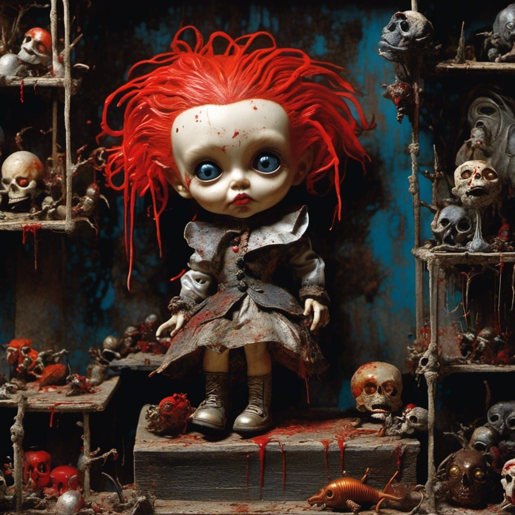 Surreal Cryptid Chibi in Taxidermy Museum