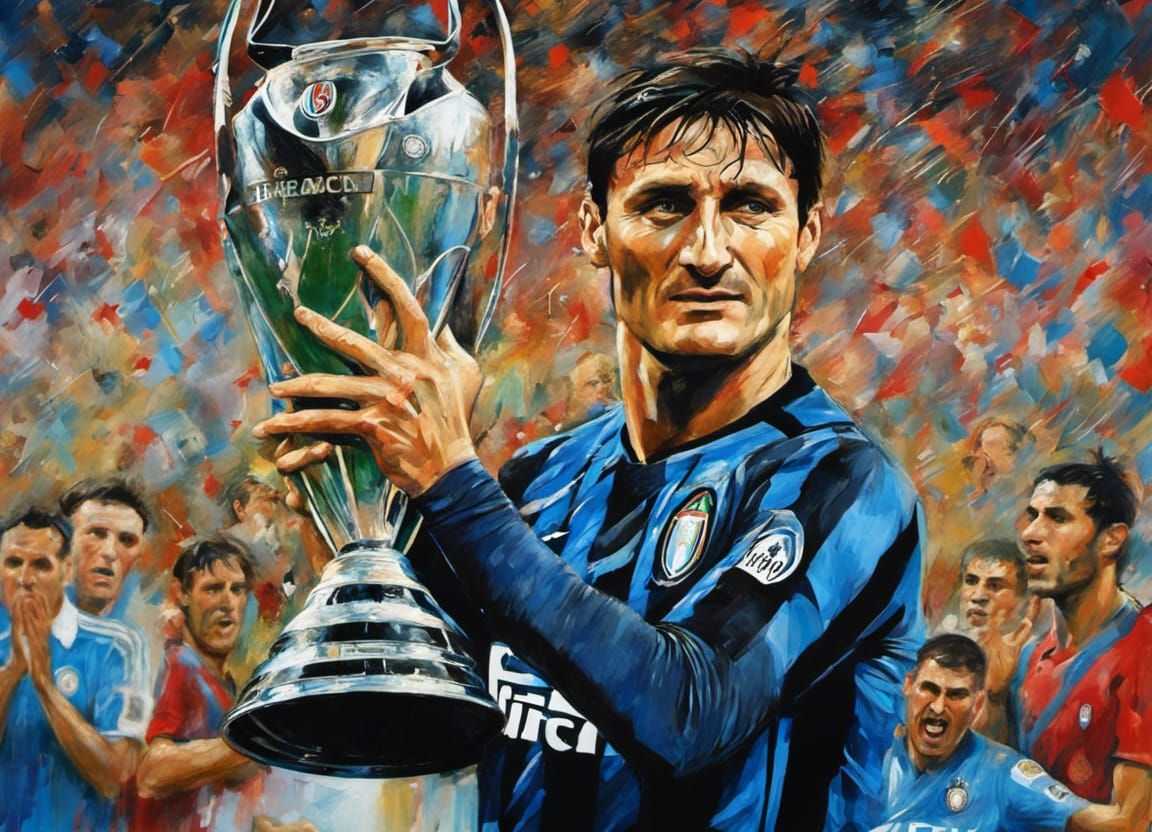 Javier Zanetti "Il Capitano", holding trophy he deserved in 2010 🖤💙