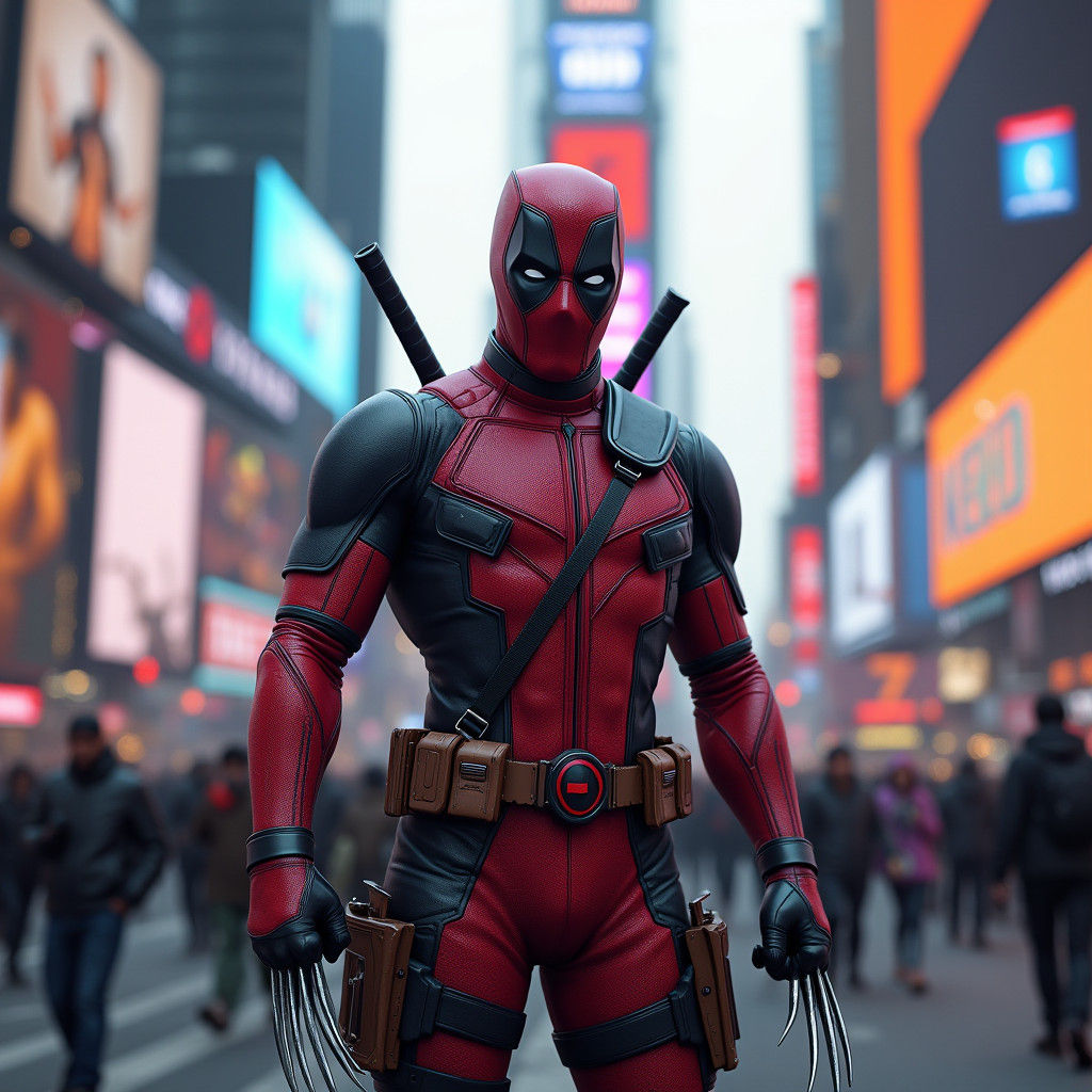 Deadpool Wolverine Fusion in Times Square, Concept Art