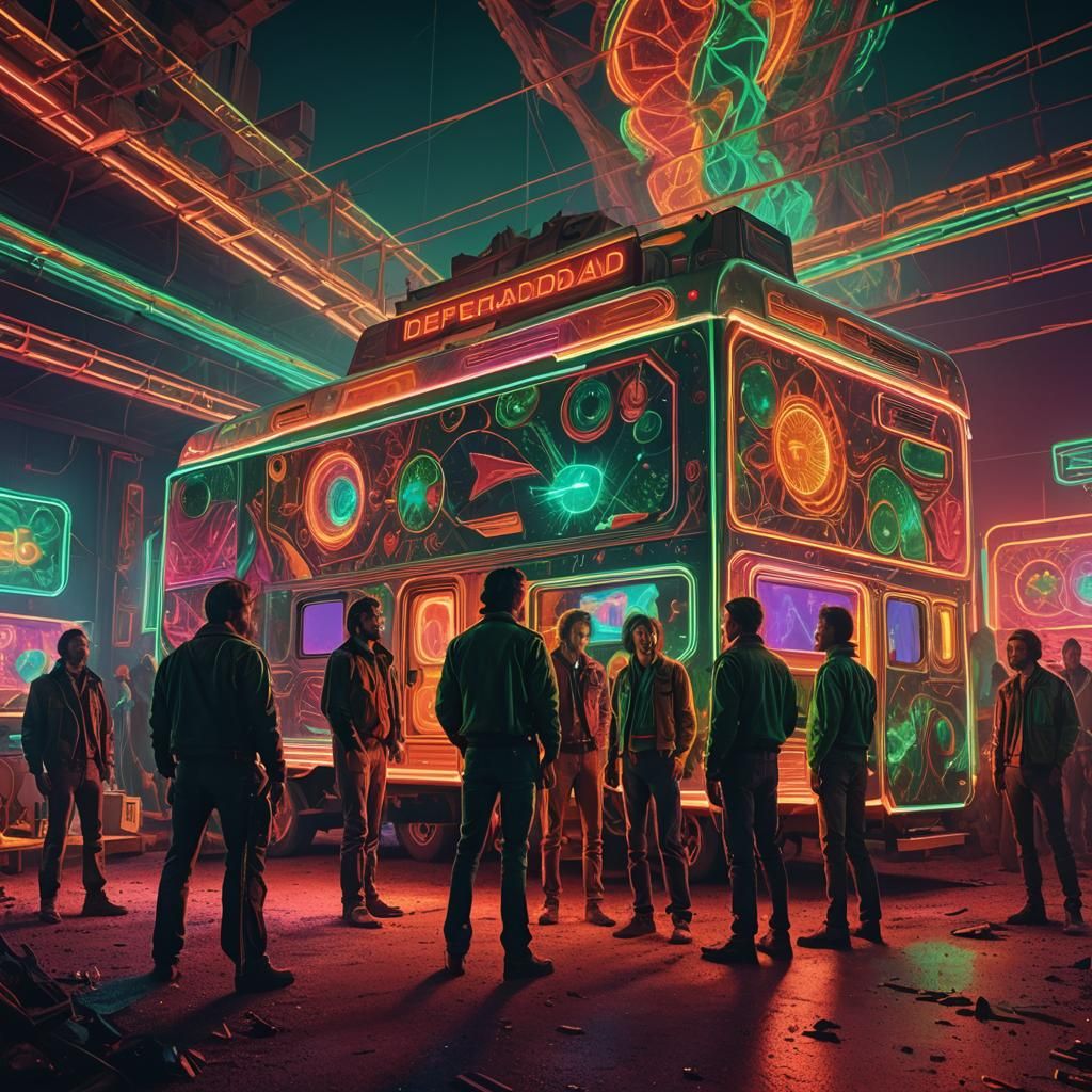 Desperadoes Waiting: Cinematic Film Still in Digital Art Sty...