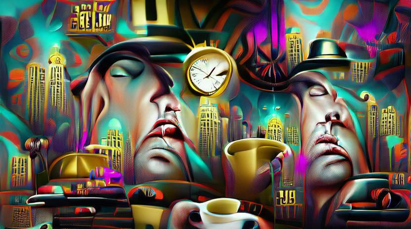 Surreal Awakening: Art Deco Film Noir Concept Art