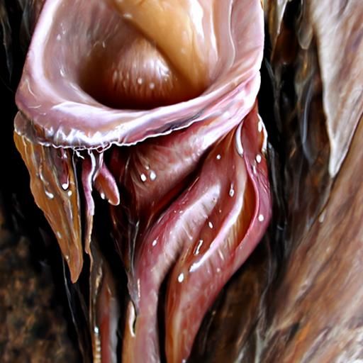 Realistic Vulva Close-Up in Oil Painting Style