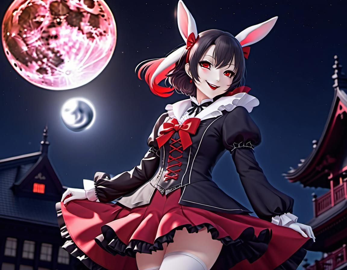 Cute Vampire Bunny Moon