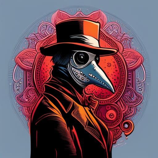 Plague Doctor Concept Art in Dark Academia Style