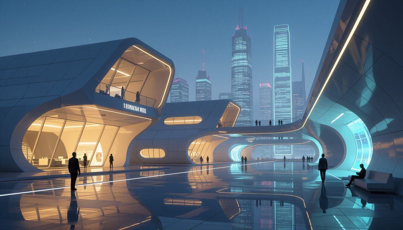 Utopian Future in Frutiger Metro Aesthetic