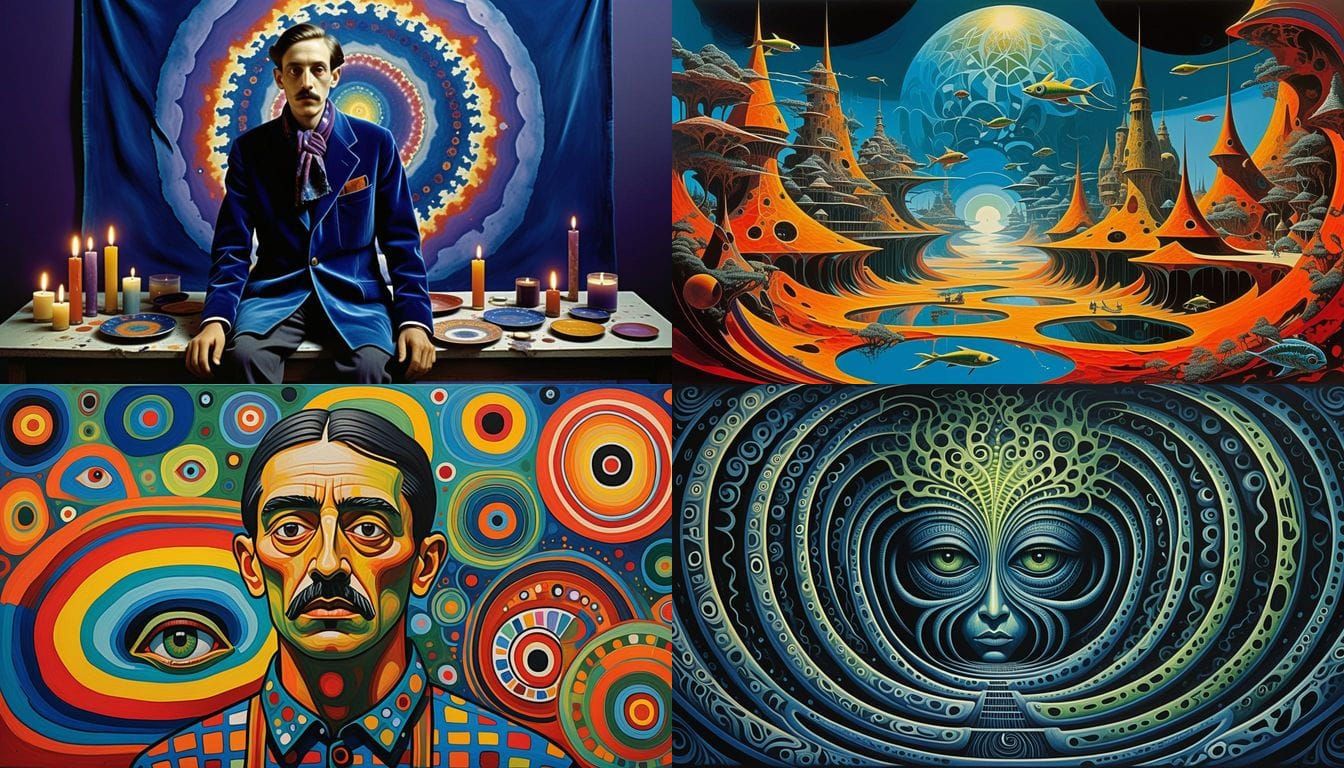 Psychedelic Portrait of a Visionary Artist
