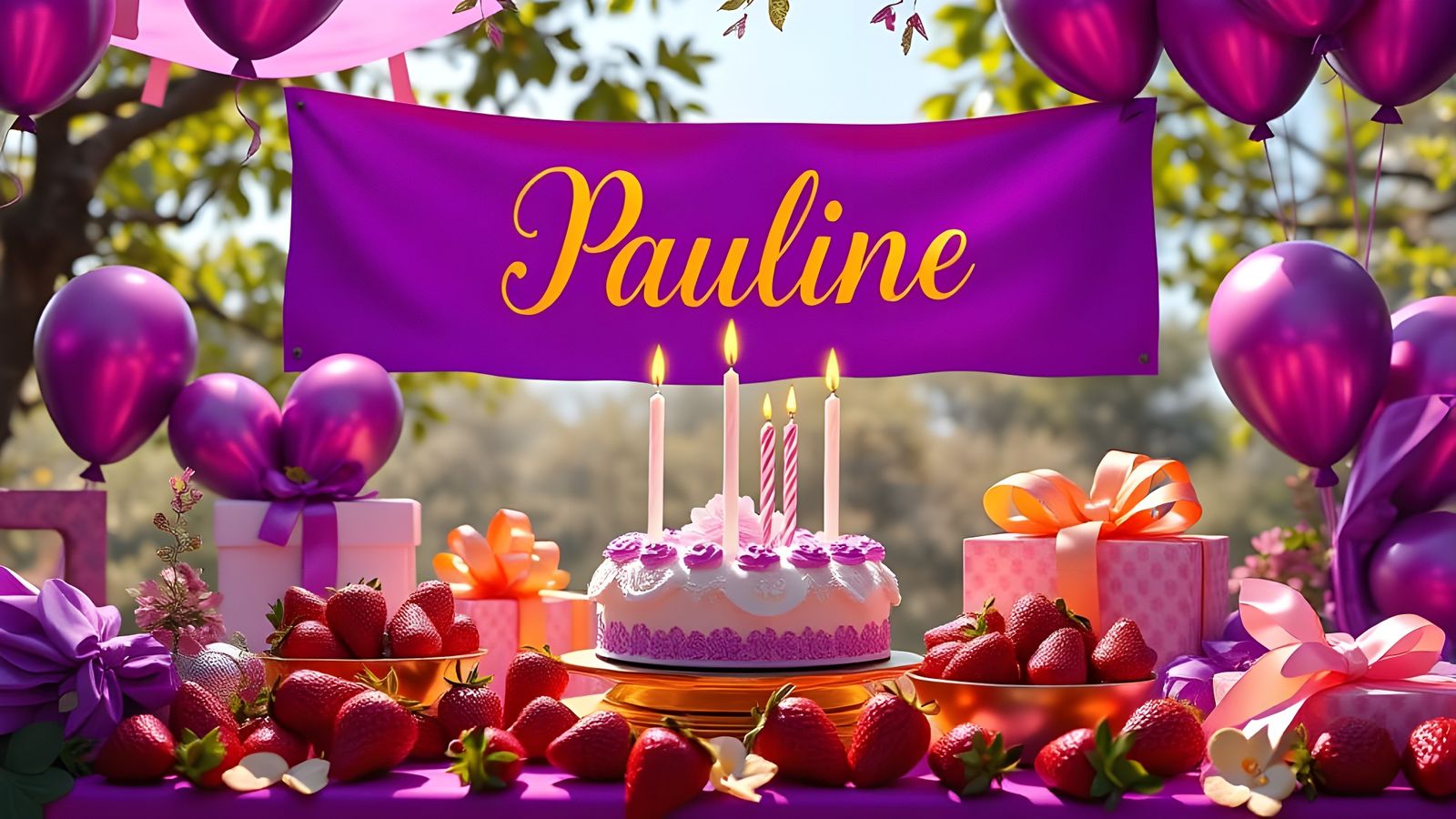 Purple and Gold Birthday Party: Detailed Digital Art