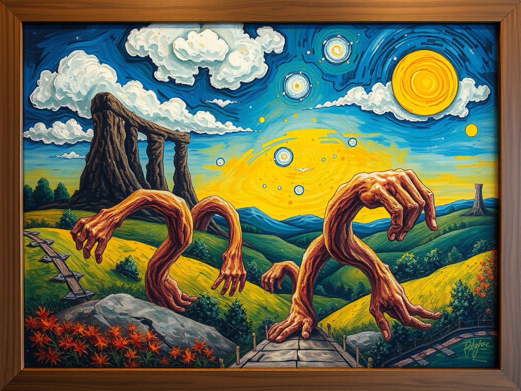 Surreal Dreamlike Landscape in Bold Expressive Style