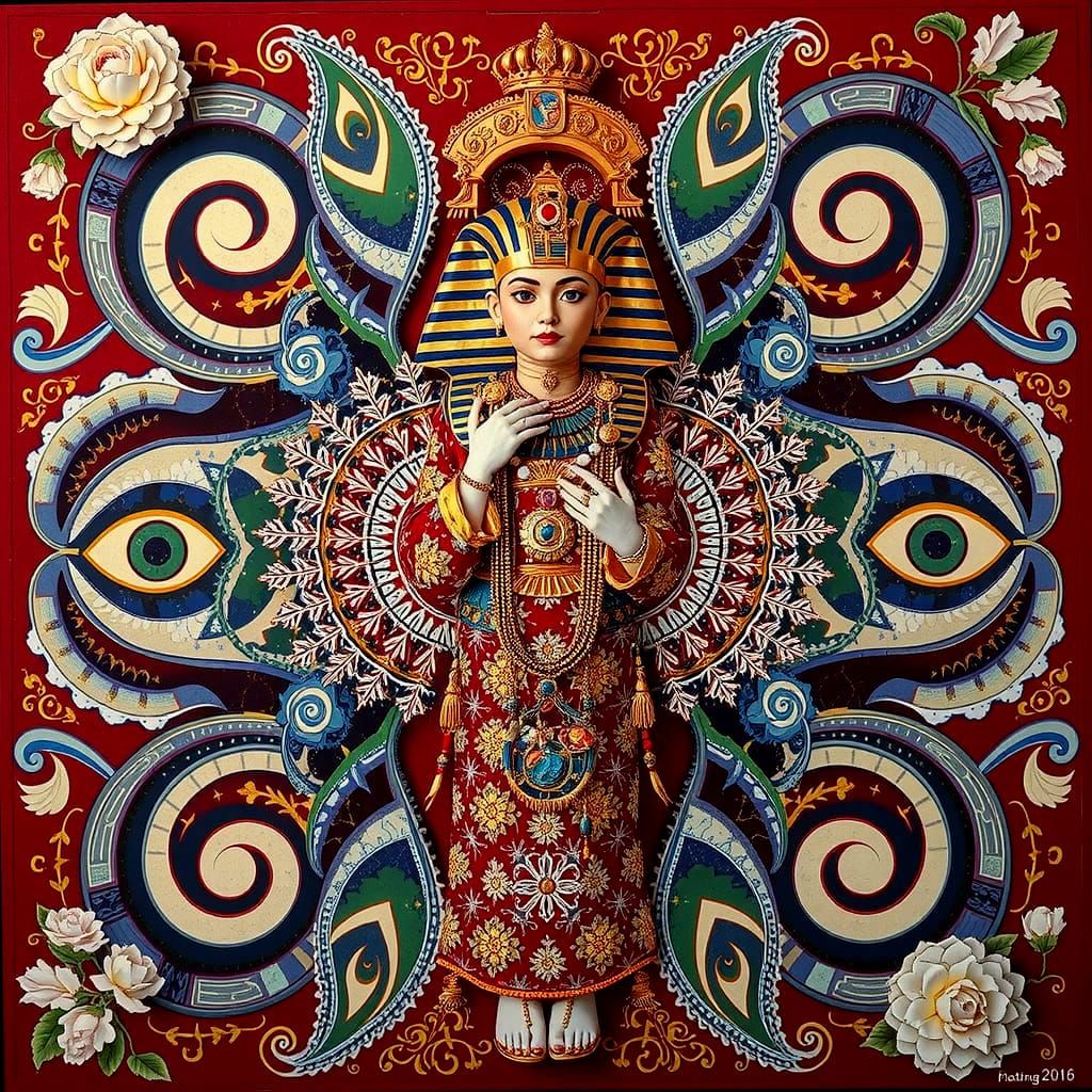 Harlequin, Geisha, and Tutankhamun: Photorealistic Full Body...