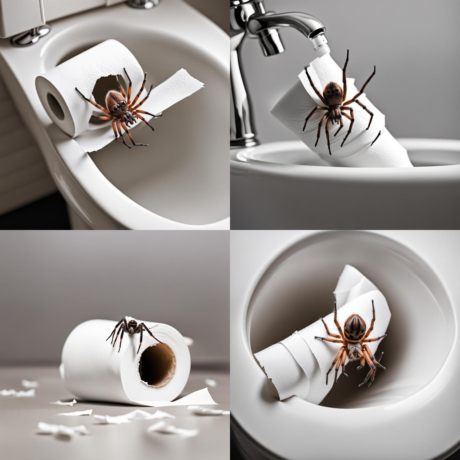 Spider Crushed in Toilet Paper