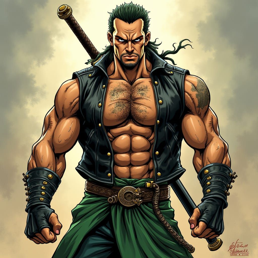 Cyberpunk Wrestler Fuses Stone Cold and Zoro