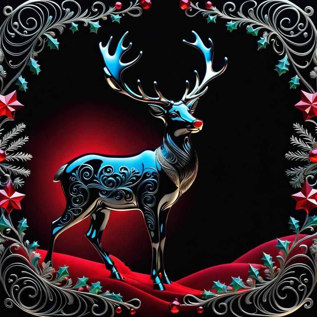 Hyperrealistic Composition on Red Background