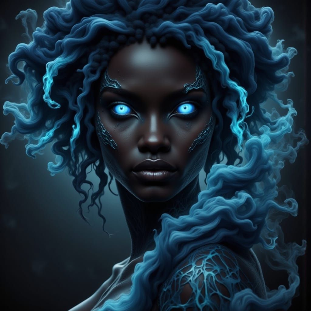 Mysterious Shadow Being Transforms into Blue Smoke