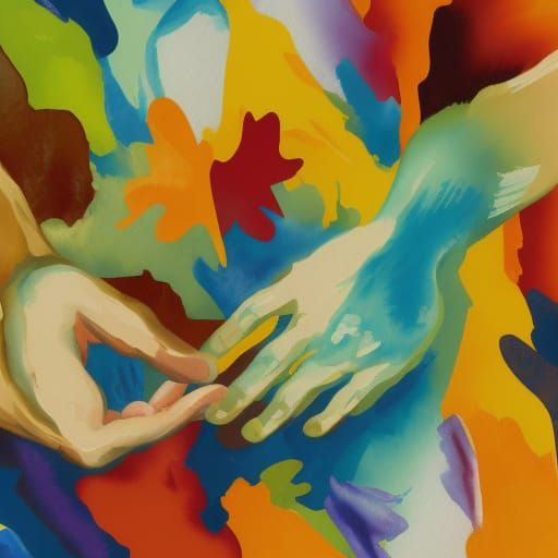 Hands in Gouache Impressionist Style