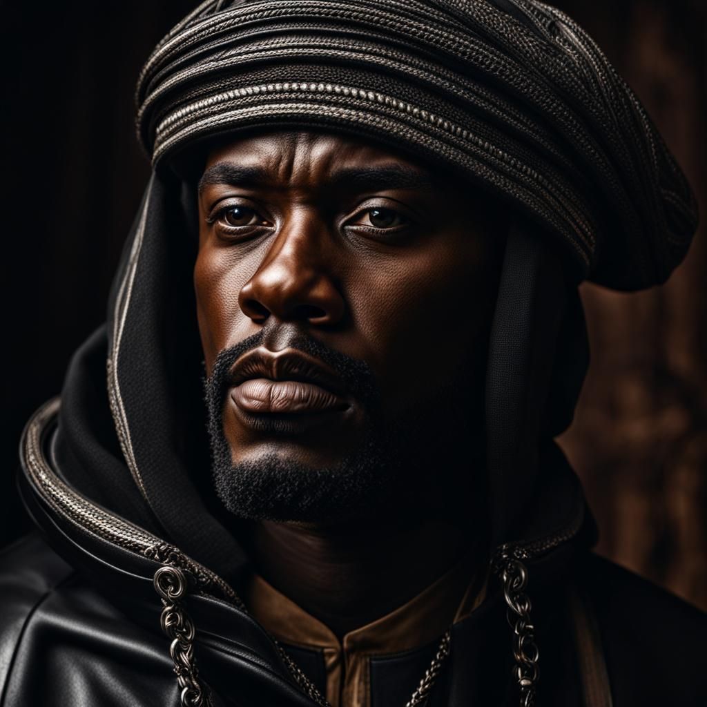 Hyperrealistic Portrait of a Black Man in HDR