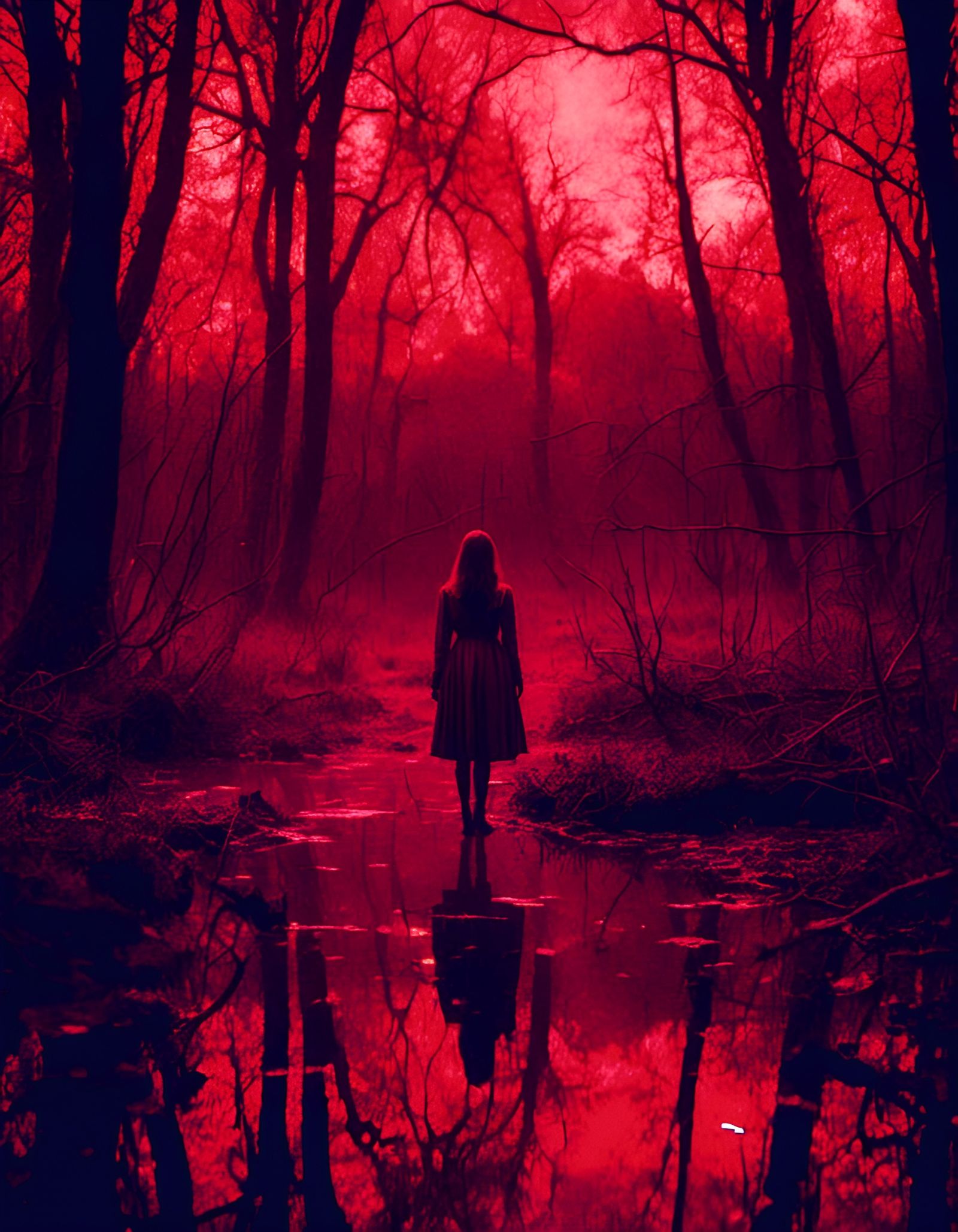 Surreal Double Exposure Fantasy Landscape as Film Still