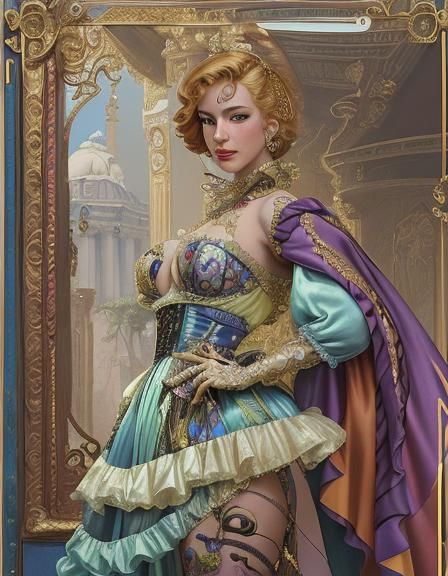 Cyberpunk Aristocrat in Dazzling Colors, Hyperrealistic Styl...