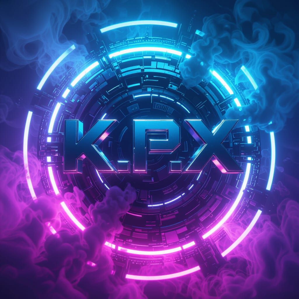 Cyberpunk Background with Neon Blue and Purple Lights