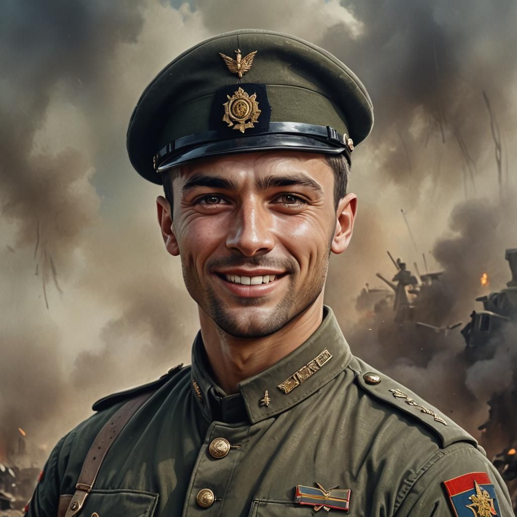 Hyperrealistic Portrait of a Handsome Ukrainian Soldier