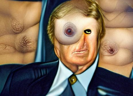 Surreal Trump Image: Nipples for Eyes