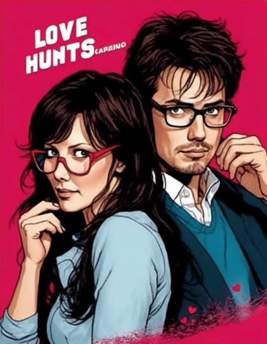 Romantic Comedy Movie Poster in Comic Art Style
