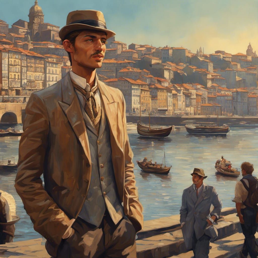 Homem na "Ribeira do Porto" (Oporto) - Portugal