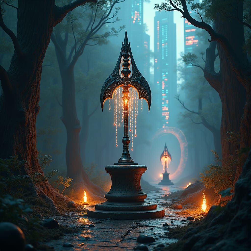 Mystical Arrow Transforms into Cyberpunk Future