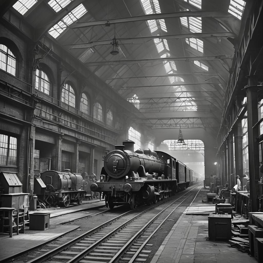 Newcastle Railway Workshops, 1920s Cinematic Film Still