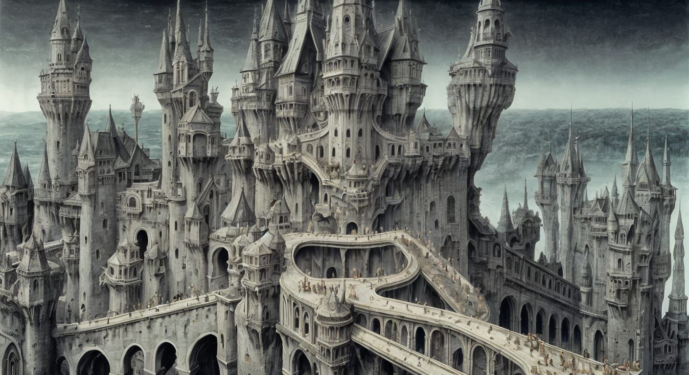 Dreamlike Castle Evoke Surreal Landscape