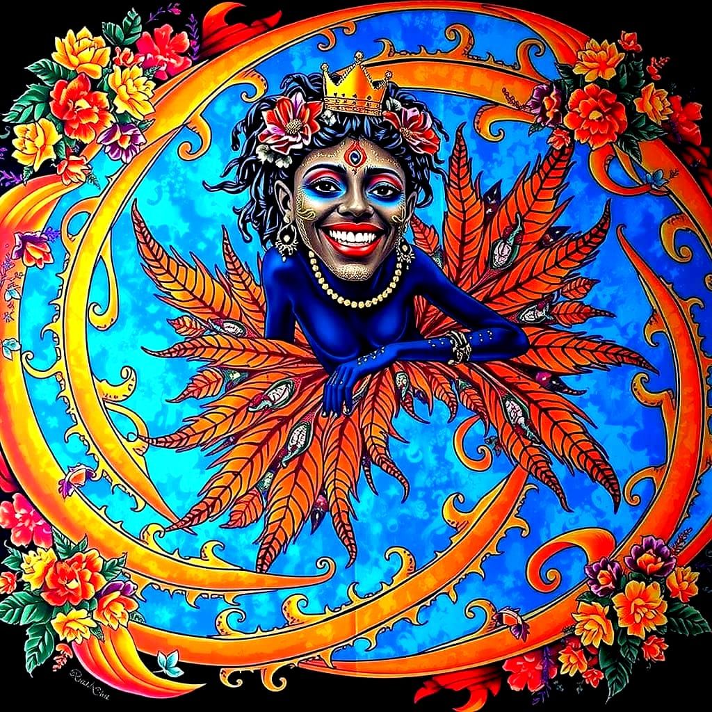 Psychedelic Garden Dream with Cosmic Mystery