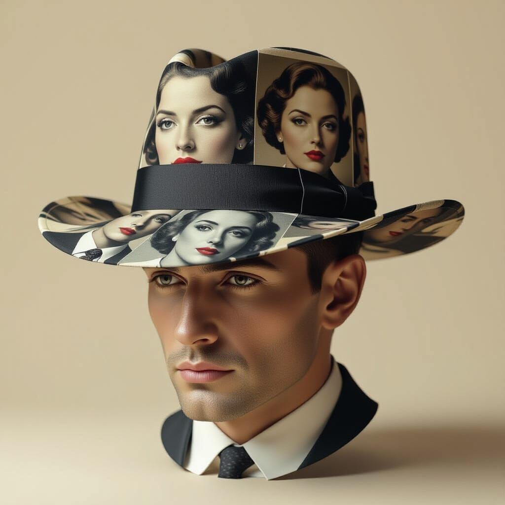 Surreal Fedora Hat of Faces