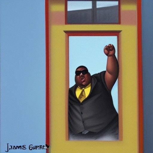 Man Falls From Window in Oil Painting Style