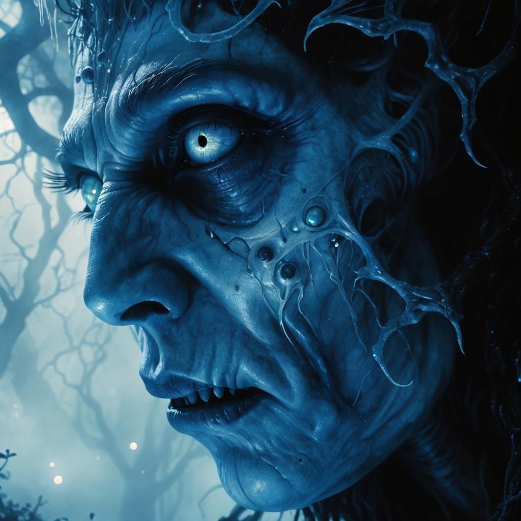 Dark Fantasy Creature in Mystical Forest