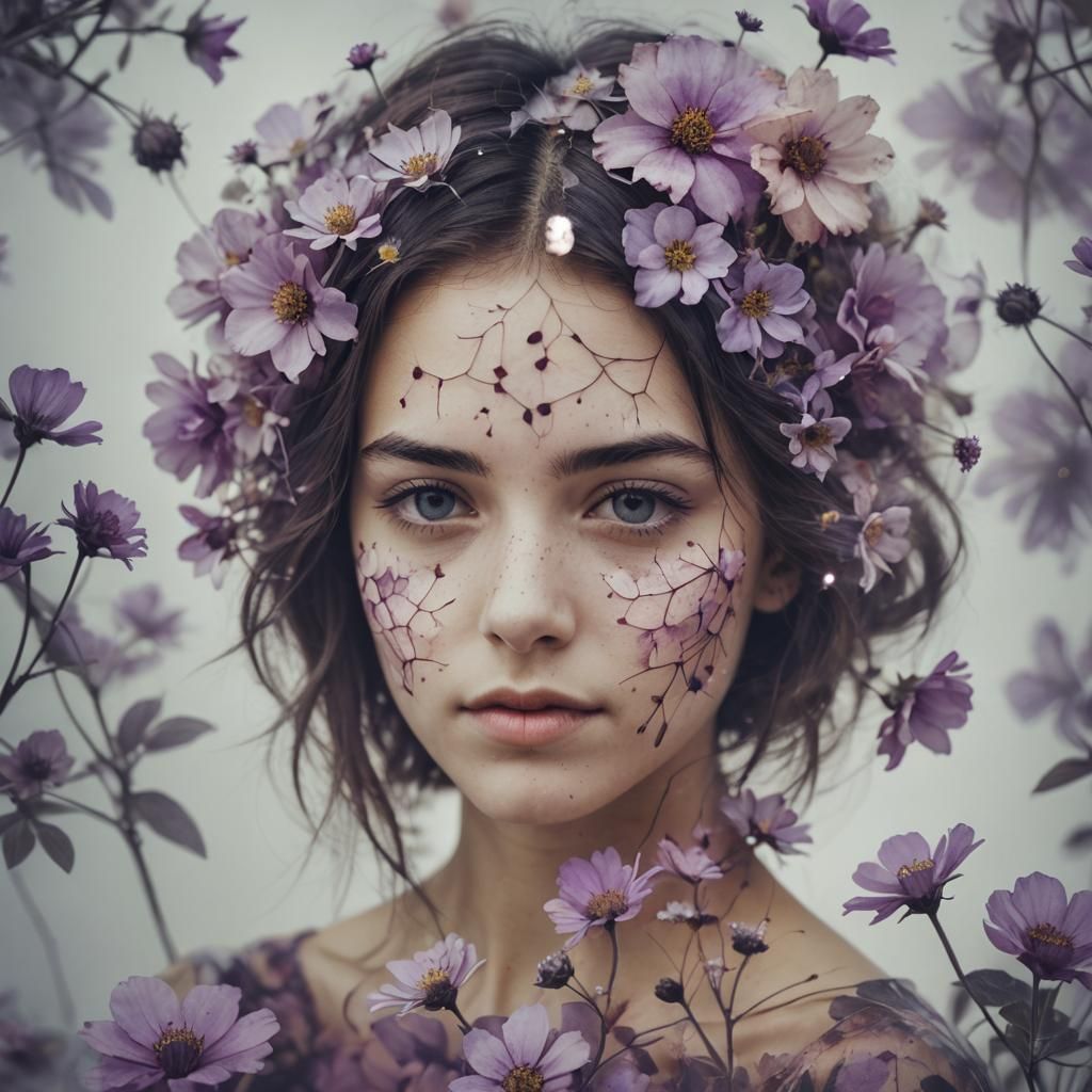 Double Exposure: Flowers and a Poet