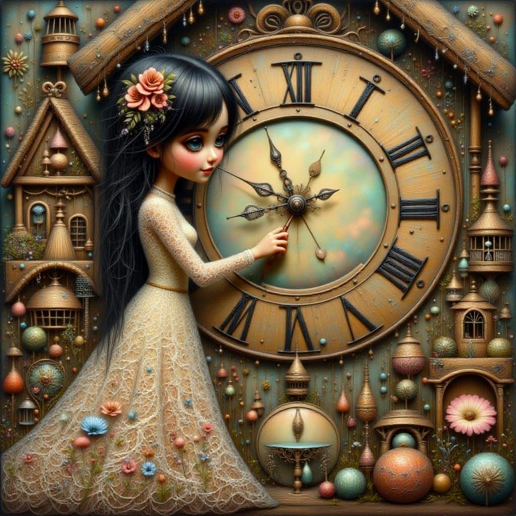 Miniature Village Inside a Cuckoo Clock