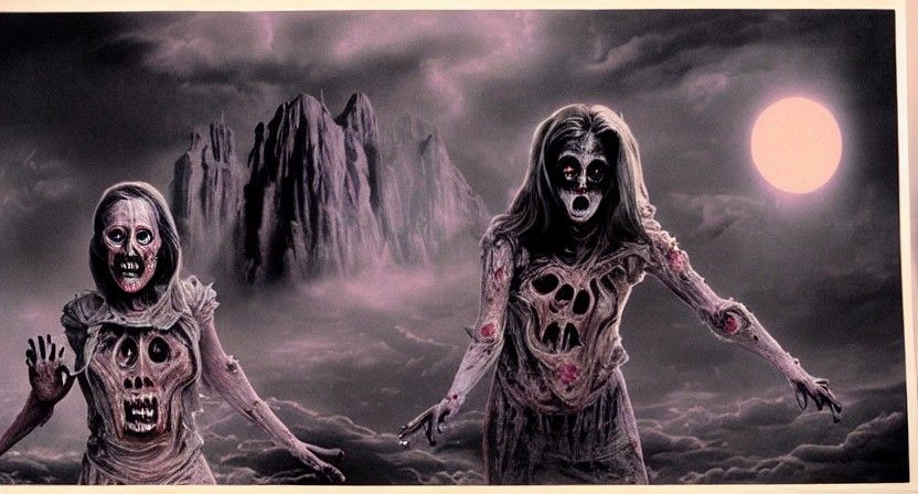 Terrifying Poltergeist Woman in Detailed Matte Painting
